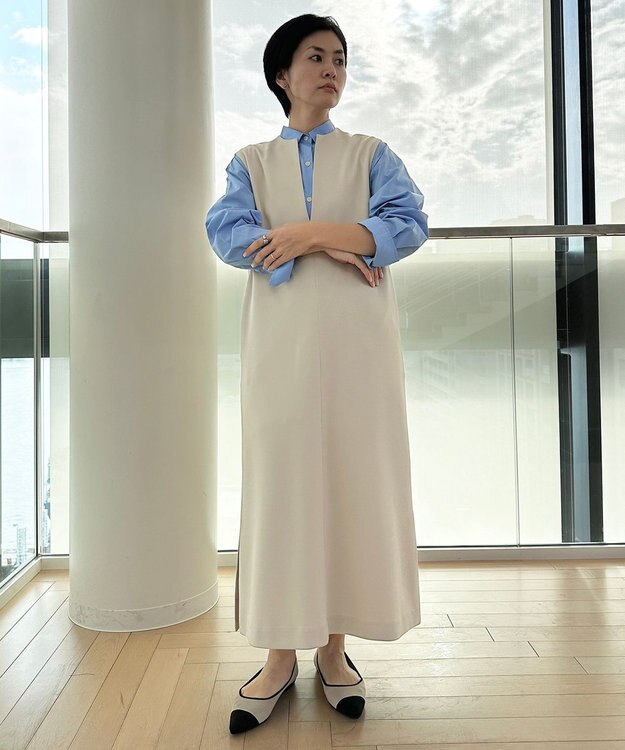 UNFILO 【洗える】イージーケア オーバーシャツ サックスブルー