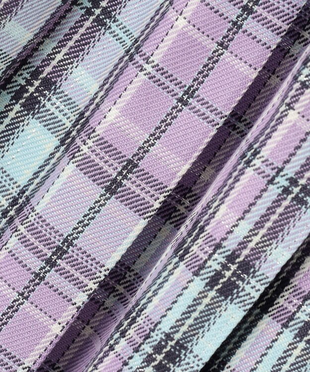 ANY KIDS ラメチェックプリーツスカパン ラベンダー系