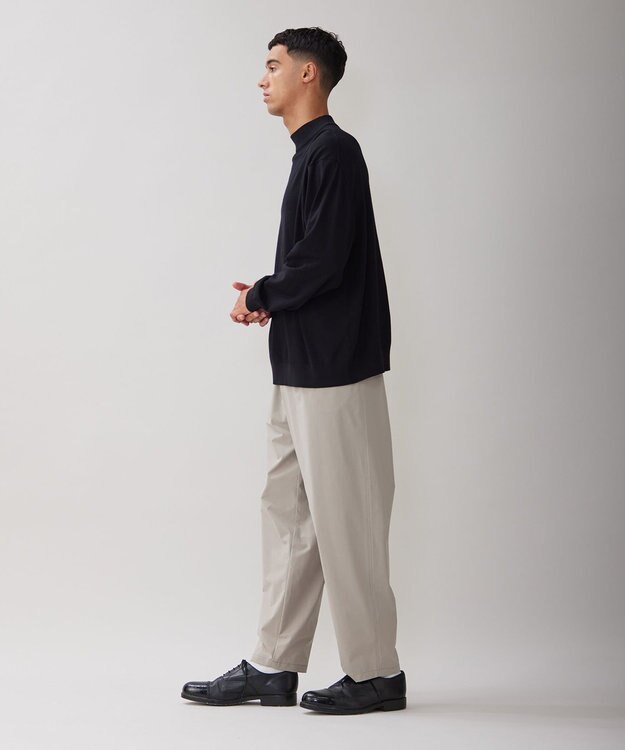 UNFILO MENS スタイリッシュ ハイネック ニット ブラック