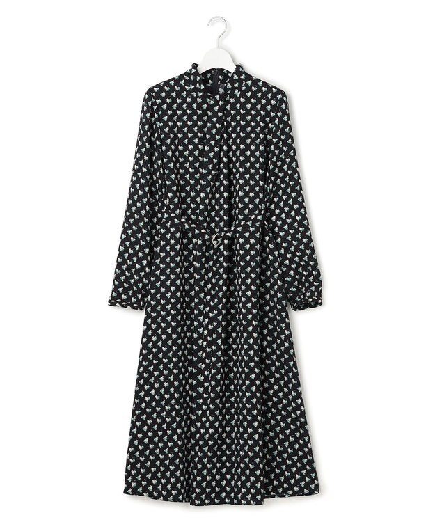 23区 モダンアートプリント ワンピース ネイビー系