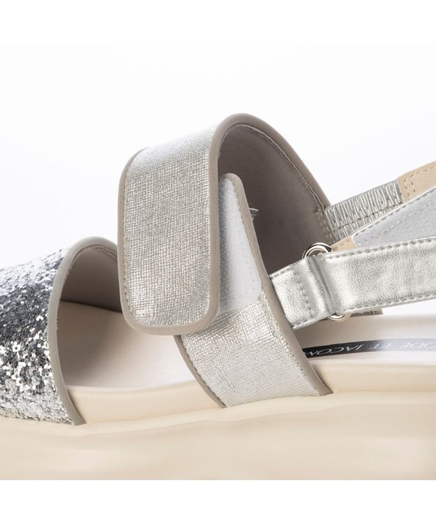 MODE ET JACOMO <MODE ET JACOMO>ボリュームソールグリッターサンダル シルバーメタリック