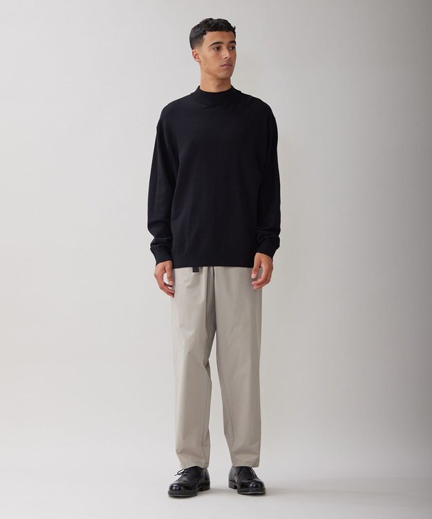 UNFILO MENS スタイリッシュ ハイネック ニット ブラック