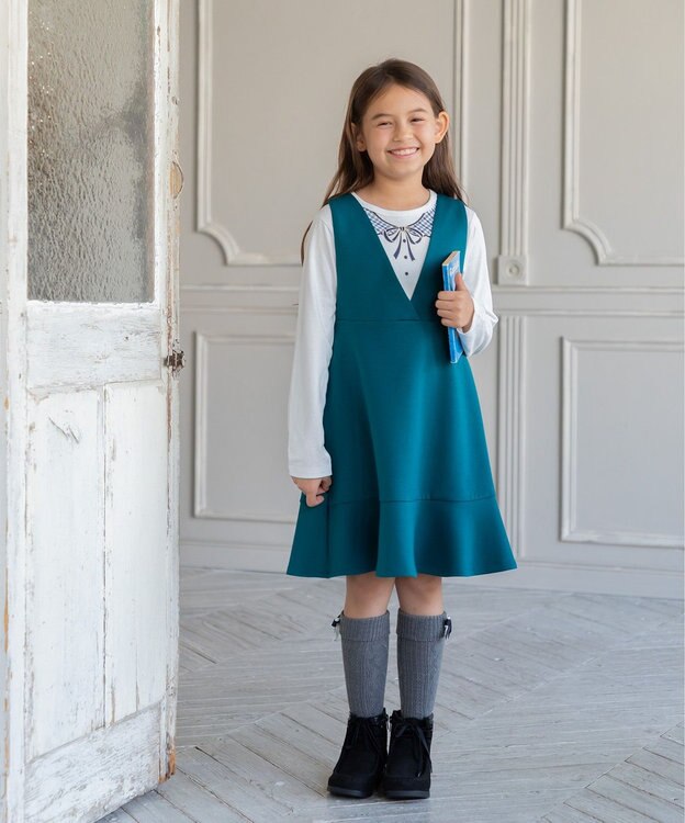 組曲 KIDS 【150-160㎝】トロンプルイユロン Tシャツ オフホワイト