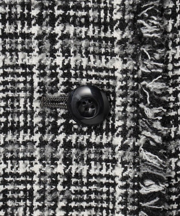 J.PRESS LADIES L Lightループチェック ツイード ジャケット ブラックミックス系