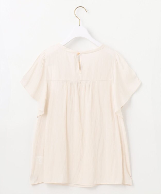 ANY SIS L 【洗える】シャーリングツヤ ブラウス アイボリー