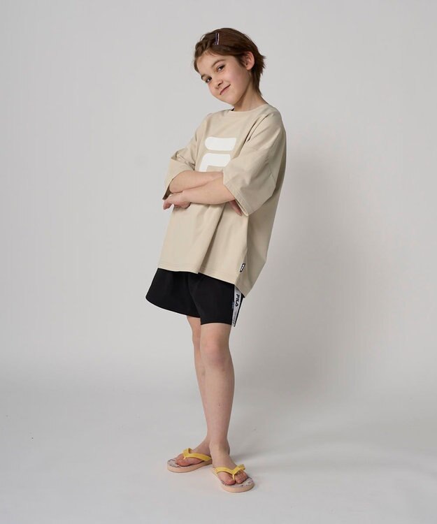 OP／FILA 【FILA】F-BOXロゴラッシュスーツ ベージュ