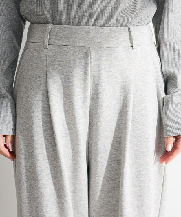 Green Parks タックワイドスウェットパンツ Gray Mixture