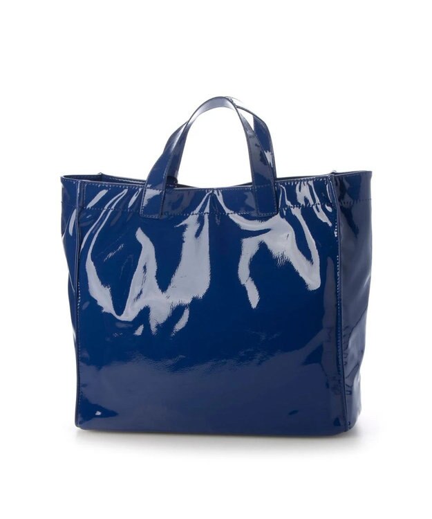 UNBILLION カシュカシュ cachecache / ソフトエナメルスクエア手提げトート ブルー