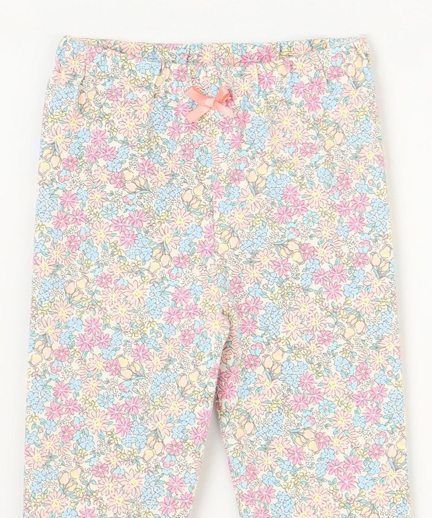 ANY KIDS 総柄フルレングスレギンス オフホワイト×小花柄