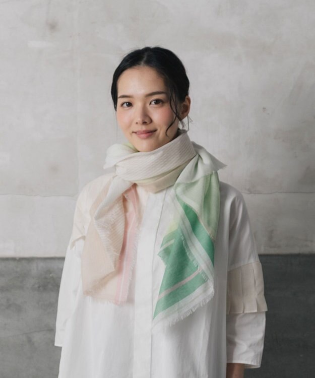 POLS 播州織 極細コットンストール グリーン