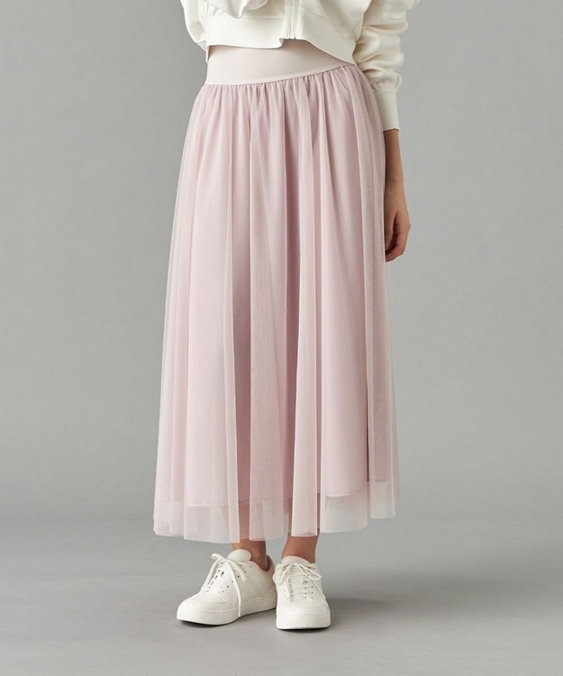 Chacott チュールスカート グレイッシュライラック