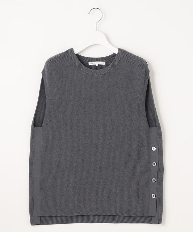 23区 【洗える】コンパクトコットンポリエステル ニットベスト グレー系