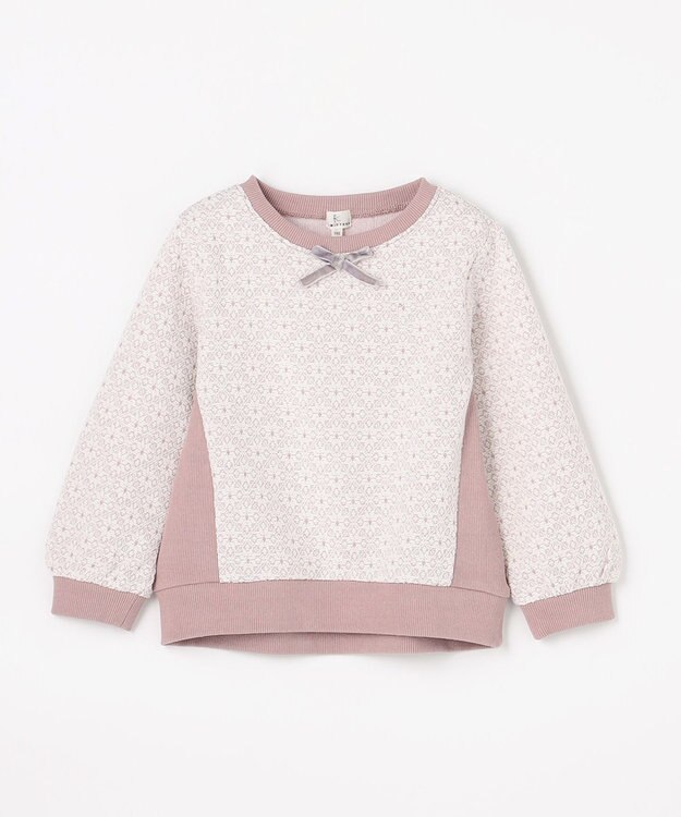 組曲 KIDS 【110-140㎝】 フロストフラワージャガード トレーナー ラベンダー