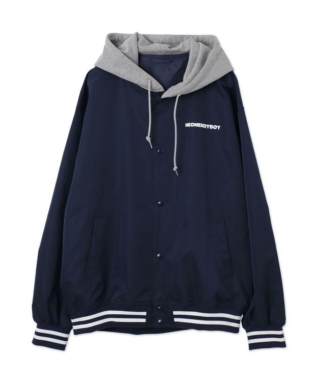 WEGO 【ユニセックス着用ITEM】グラフィックフードスタジャン ネイビー