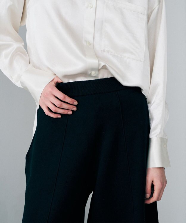 uncrave スウェットライクニット パンツ ブラック