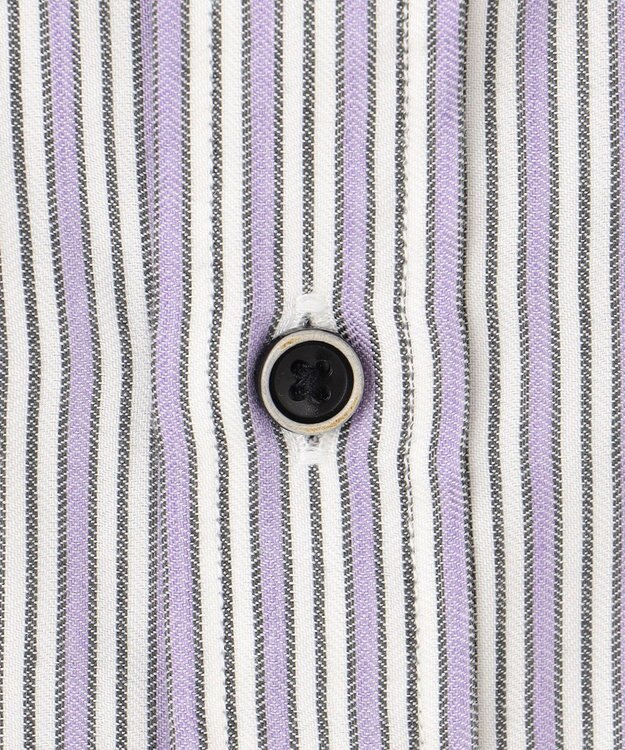 JOSEPH ABBOUD 【柔らか・光沢感】コットンビエラストライプ シャツ パープル系1