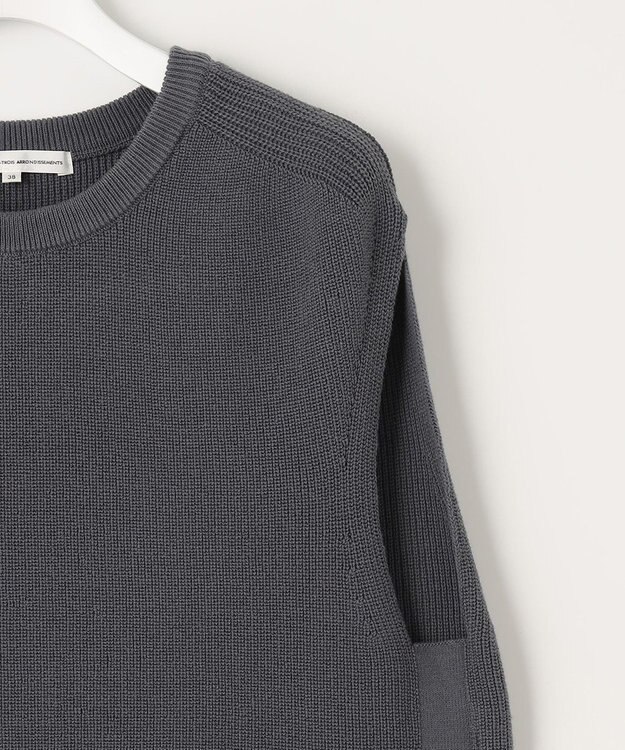 23区 【洗える】コンパクトコットンポリエステル ニットベスト グレー系