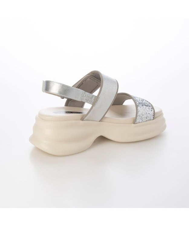 MODE ET JACOMO <MODE ET JACOMO>ボリュームソールグリッターサンダル シルバーメタリック