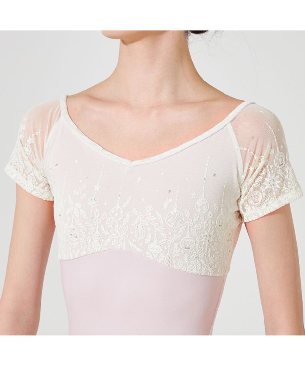 Chacott ◎【Nela ライン】ハーフスリーブレオタード ベビーピンク