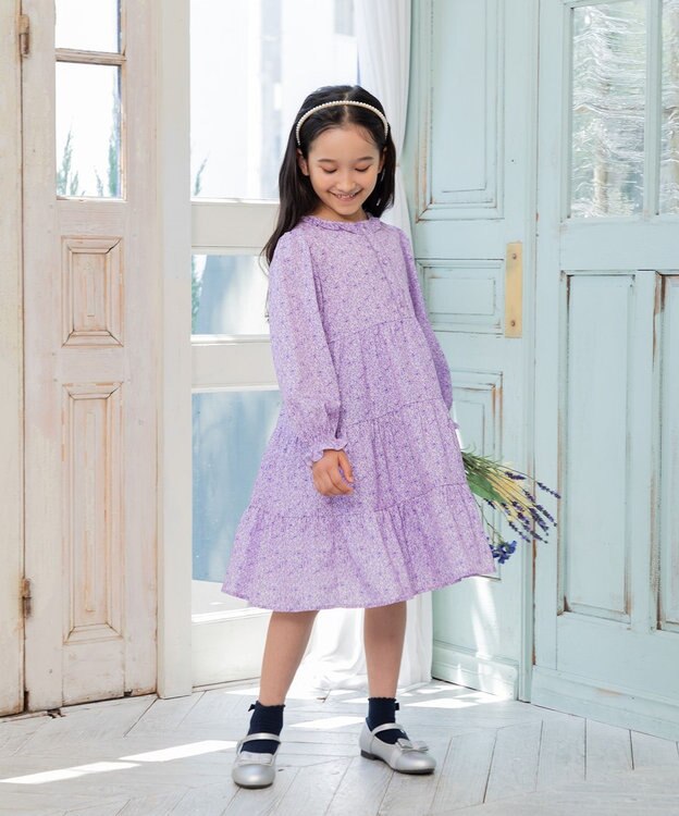 組曲 KIDS 【150-160㎝】Tiny Rose ワンピース ラベンダー