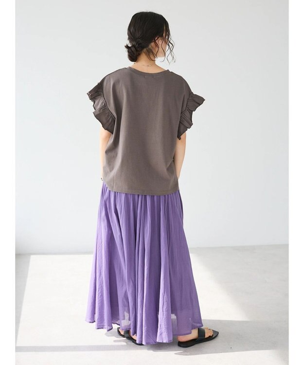 CRAFT STANDARD BOUTIQUE 袖ギャザーフレアプルオーバー Brown