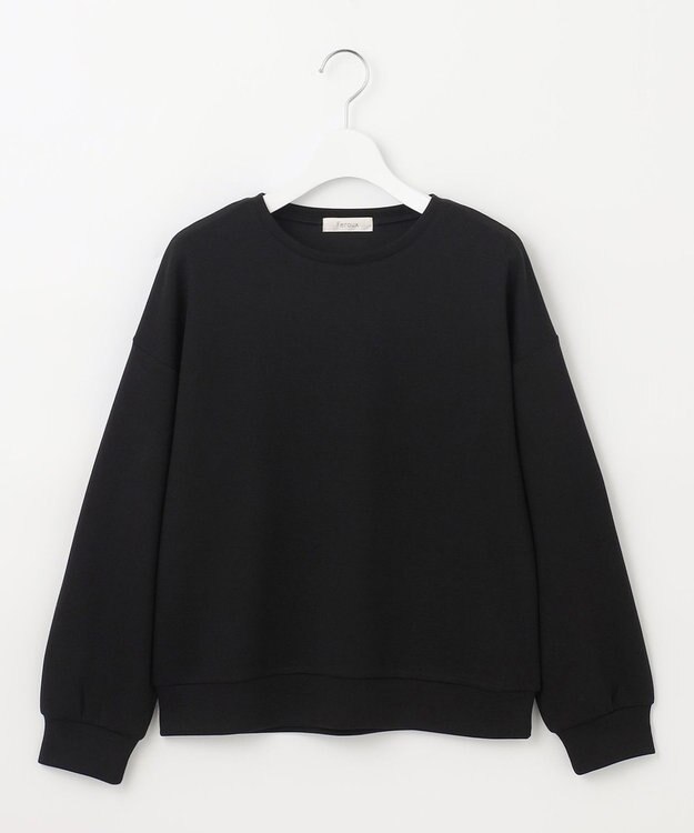 Feroux 【洗える】袖フリルダンボール プルオーバー ブラック系