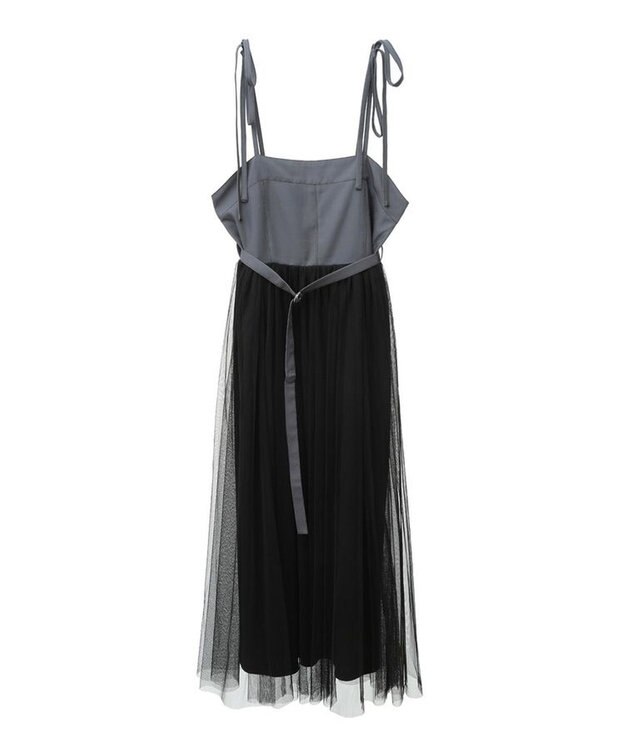 Green Parks ・ＥＬＥＮＣＡＲＥ　ＤＵＥ　チュールドッキングワンピ Charcoal Gray