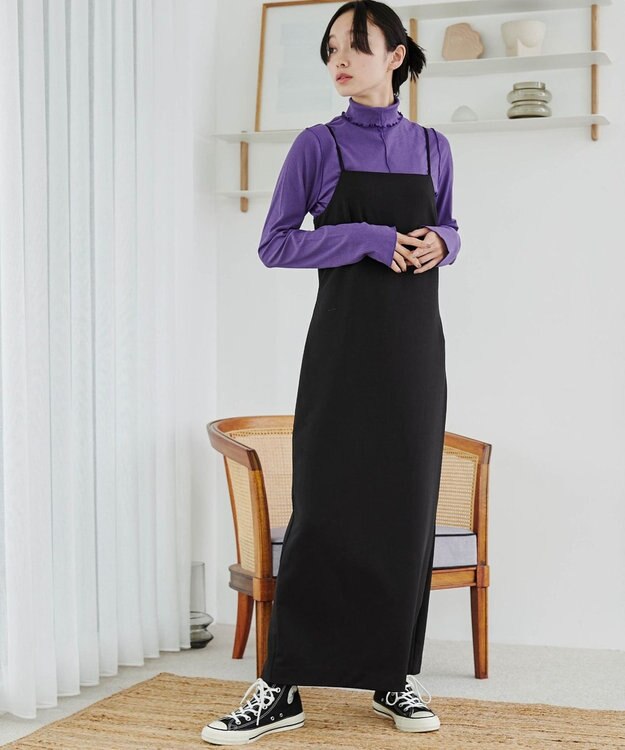 WEGO ソフトタッチカラーリブロンT パープル