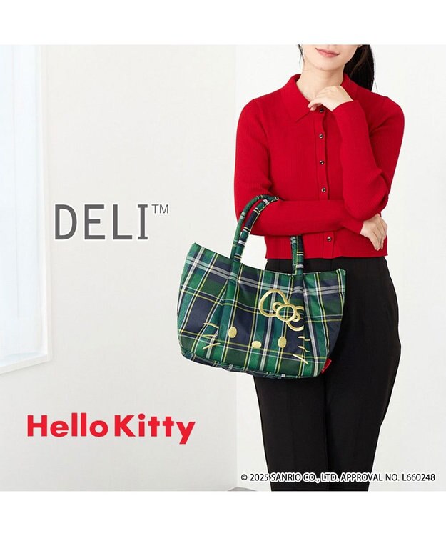 ROOTOTE 8463【サンリオ】IP.デリ.チェック.ハローキティ-A 01：グリーン