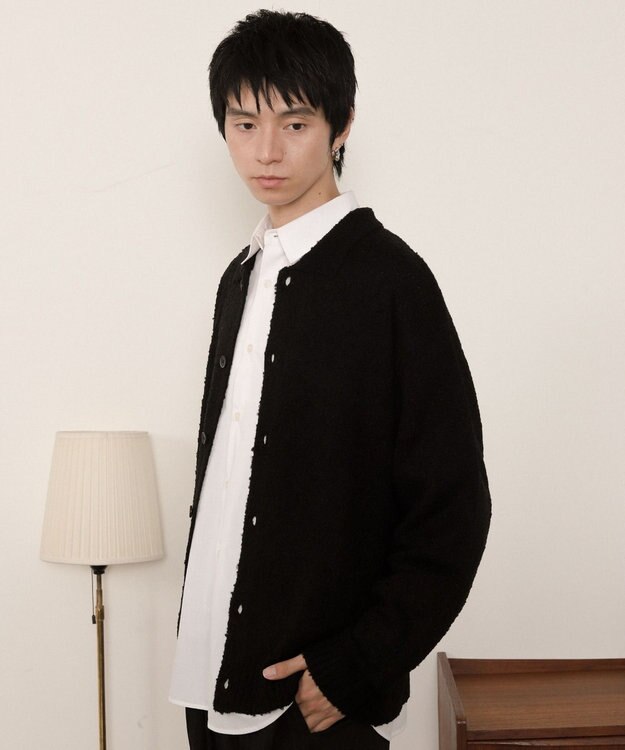 WEGO ブークレボタンカーディガン ブラック