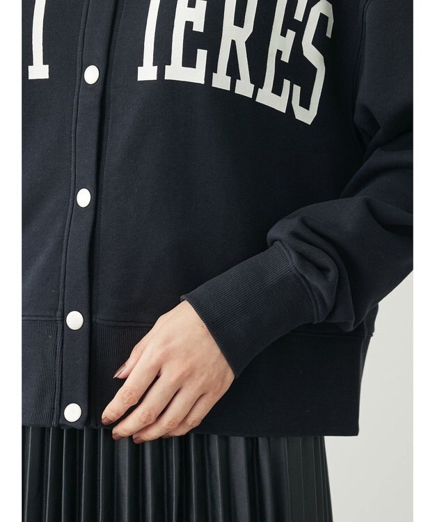 Green Parks ロゴ裏毛カーディガン Black