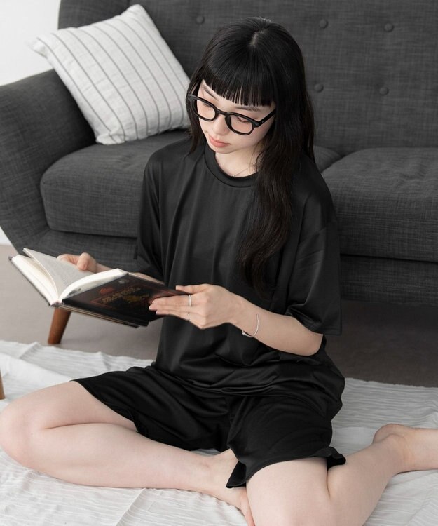 WEGO 【ユニセックス着用ITEM/MLサイズ展開】接触冷感セットアップウェア ブラック