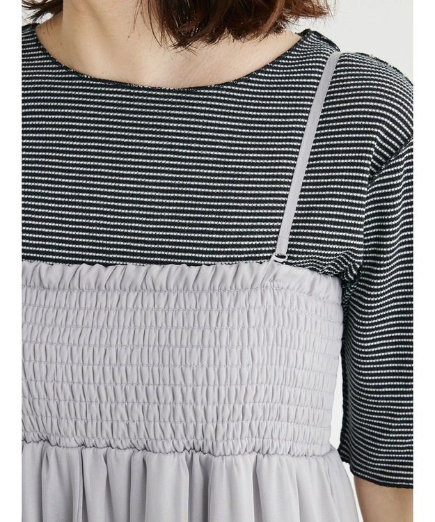 Green Parks ・ＥＬＥＮＣＡＲＥ　ＤＵＥ　ラメシフォンキャミワンピース Light Gray