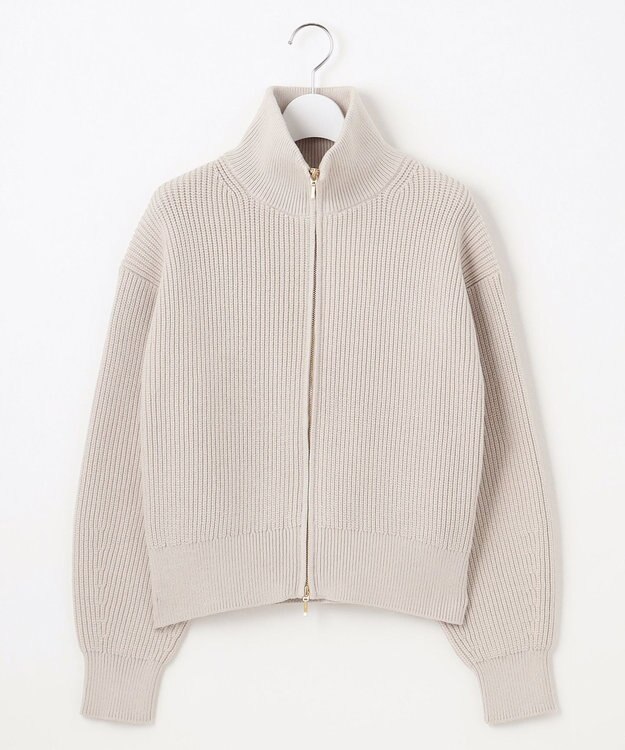 23区 S 【洗える】コットンリリー ニットブルゾン ライトグレー系