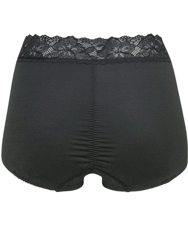 Wing 補整ショーツ 適度におなかとヒップをととのえる よく伸びる綿混素材(身生地) 【Ｐパンツ】 はきこみ丈ふかめ KJ4221 ウイング／ワコール ブラック