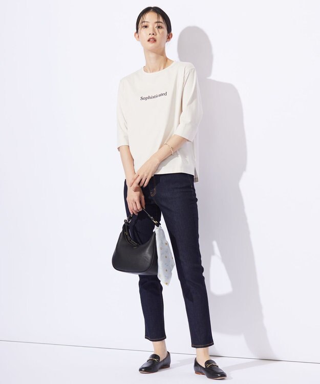 J.PRESS LADIES L ロゴTシャツ グレージュ系