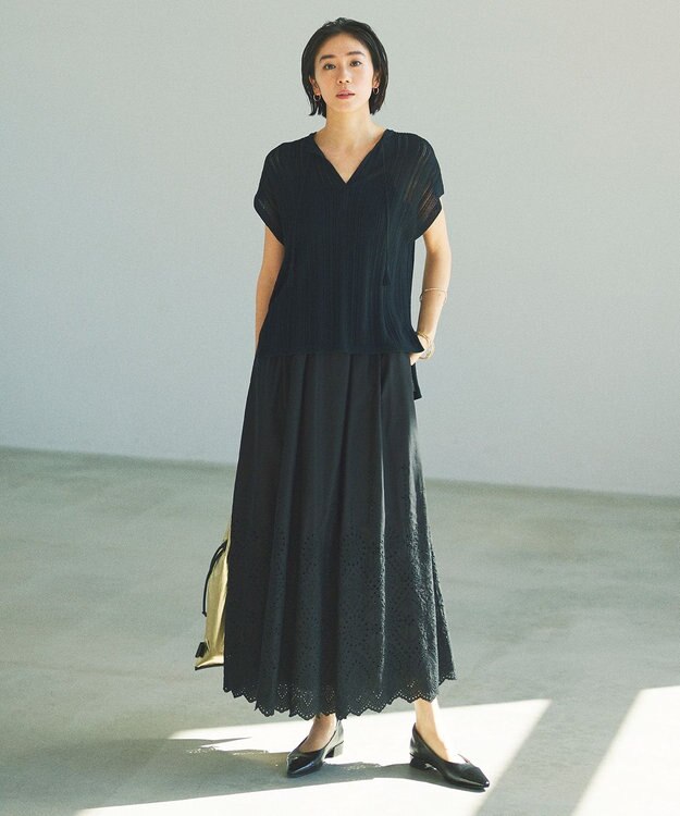 カタログ掲載・洗える】エンブロイダリーローン スカート / 自由区