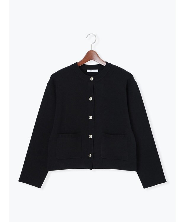 Te chichi ミラノリブポケットクルーカーディガン ブラック