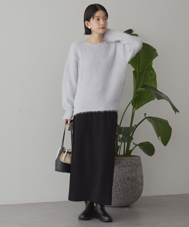 AMERICAN HOLIC 【WEB限定】フェザーゆるニットプルオーバー Light Gray