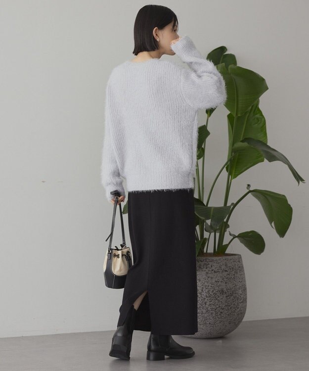 AMERICAN HOLIC 【WEB限定】フェザーゆるニットプルオーバー Light Gray