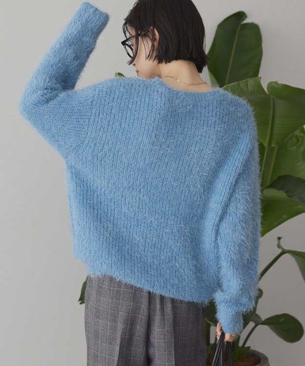 AMERICAN HOLIC 【WEB限定】フェザーゆるニットプルオーバー Sax