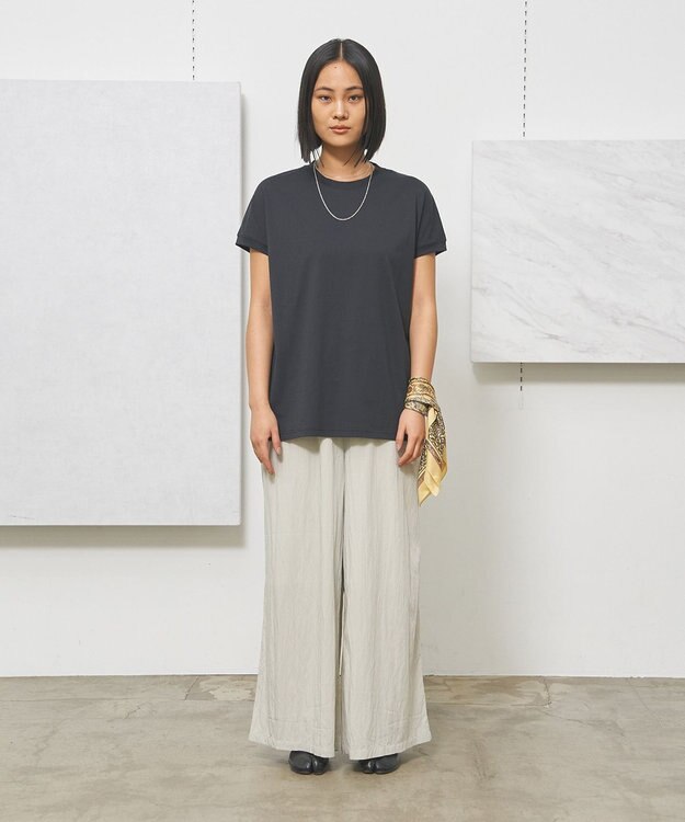 J.PRESS YORK STREET 【WOMEN】ワッシャーリラックス ワイドパンツ ライトグレー系