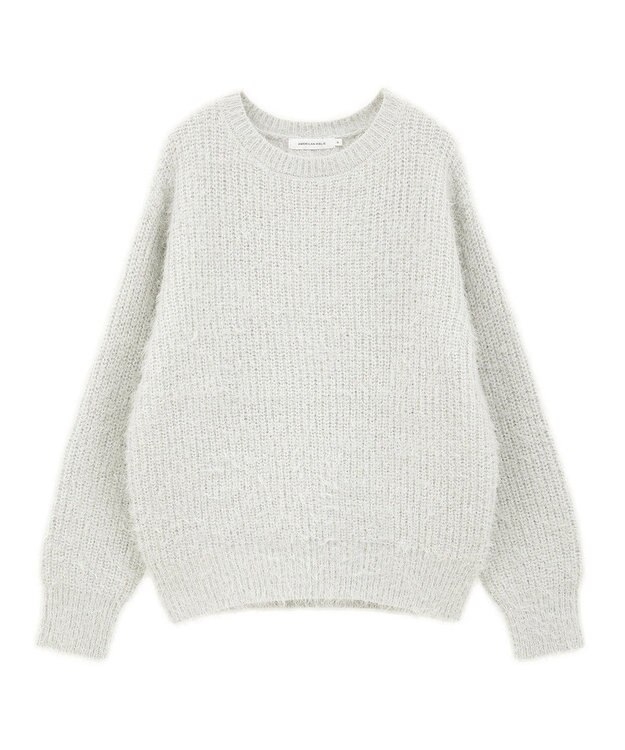 AMERICAN HOLIC 【WEB限定】フェザーゆるニットプルオーバー Light Gray