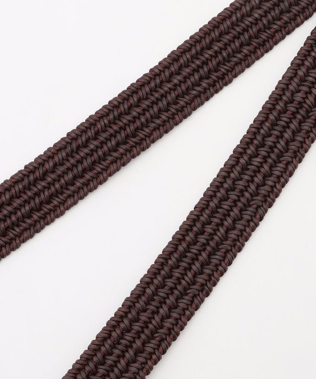 JOSEPH ABBOUD 【キングサイズ・イタリア素材・ストレッチ・日本製】メランジラウンドコードレザーベルト 26SSモデル ダークブラウン系