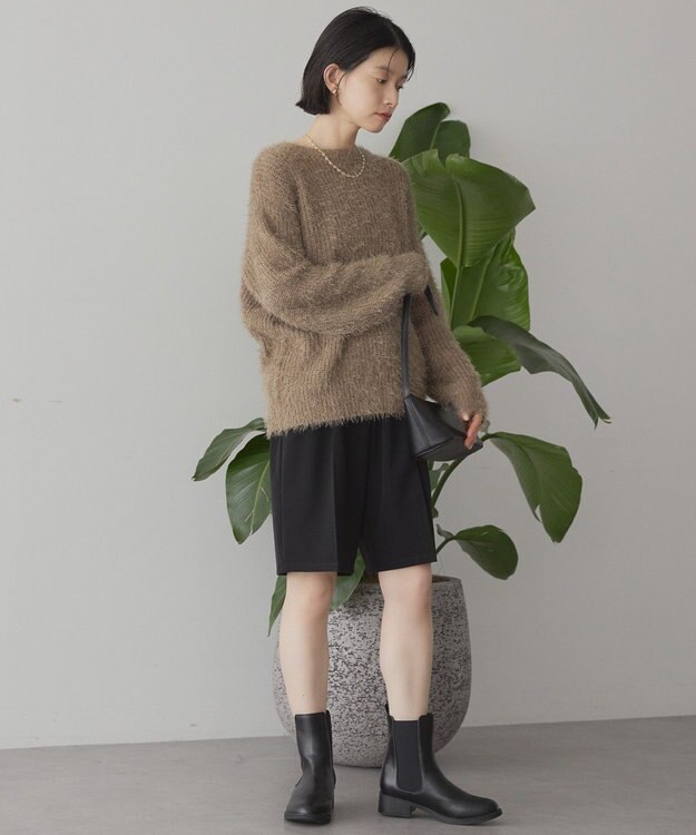 AMERICAN HOLIC 【WEB限定】フェザーゆるニットプルオーバー Mocha