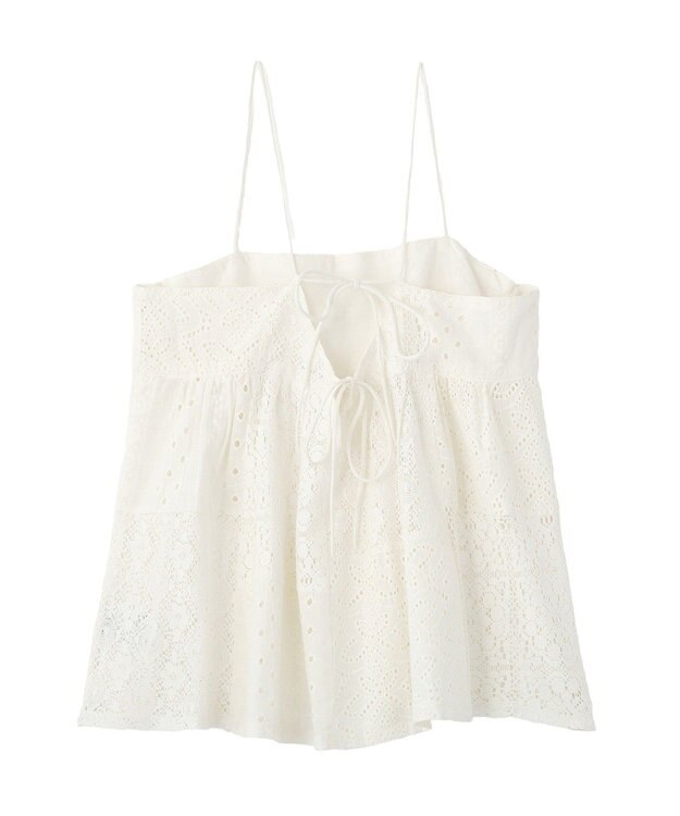 earth music&ecology 【セットアップ対応】【WEB・一部店舗限定】パッチワークレースキャミソール Off White