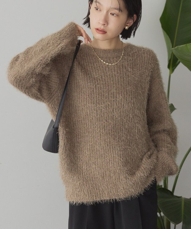 AMERICAN HOLIC 【WEB限定】フェザーゆるニットプルオーバー Mocha