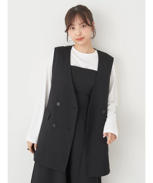 earth music&ecology ノーカラージレ Black