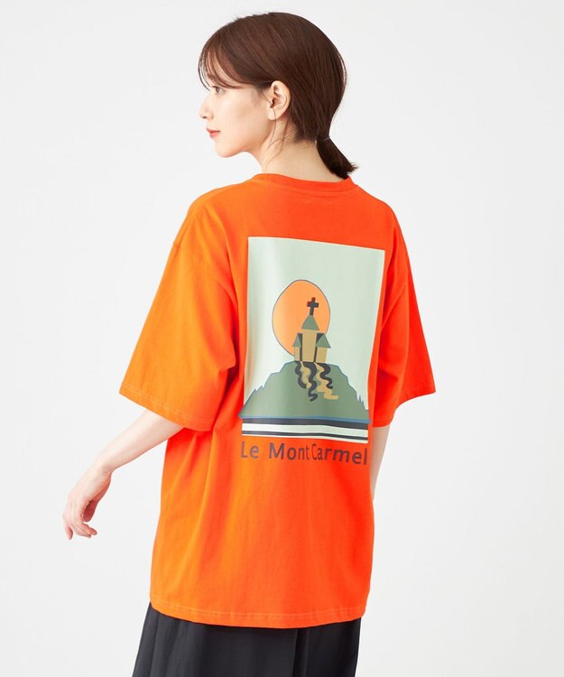 SHARE PARK LADIES 【EC限定カラーあり・UVカット・吸水速乾】カラフルロゴバックプリントＴシャツ オレンジ系
