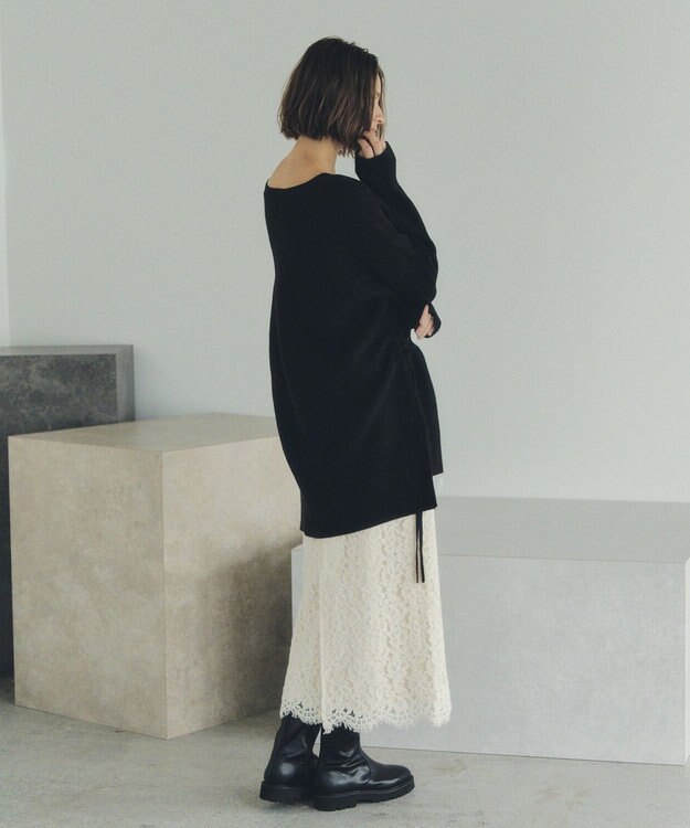 YECCA VECCA Vネックドロストデザインニット Lime Green